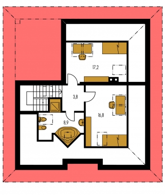 Image miroir | Plan de sol du premier étage - BUNGALOW 78